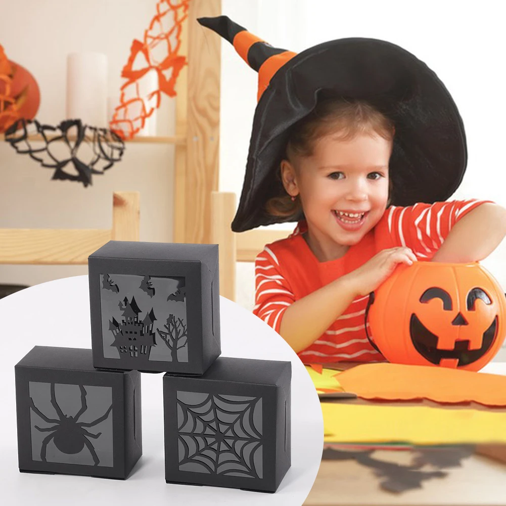 

24/48/96 Pieces Halloween Trick Or Treat Boxes Multi-Purpose Squared Cake Case For Activities Party