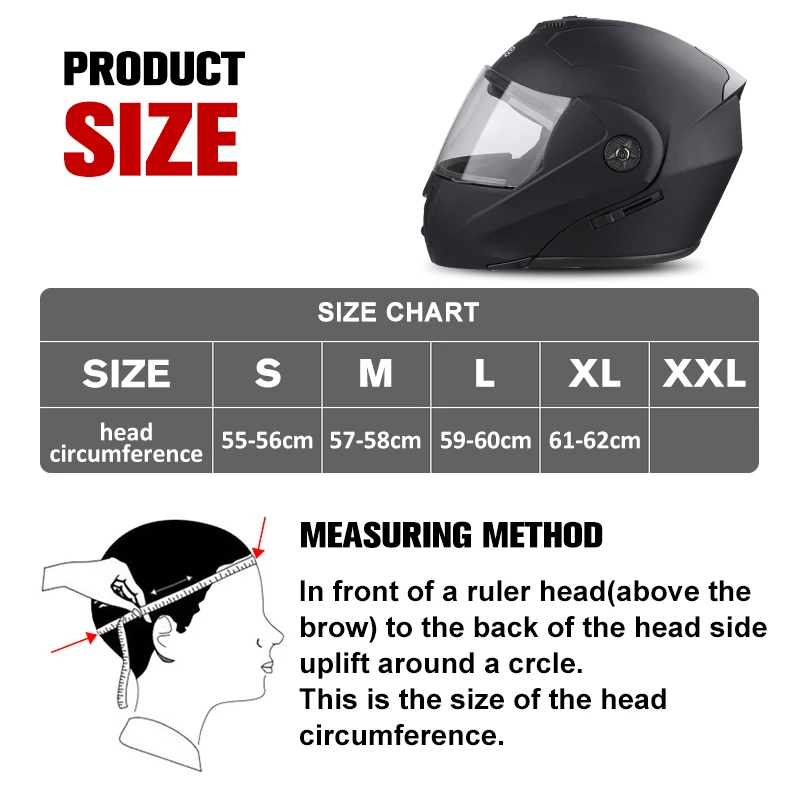 DOT Certification Uchoose Motorcycle Helmet Double Lens Cross Section Helmet Safety Modular Flip Helm Unisex Helmet With Visor images - 6