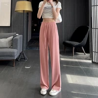 summer womens pants oversize wide leg ice silk sweatpants traf harajuku korean fashion y2k streetwear pants aesthetic peledress