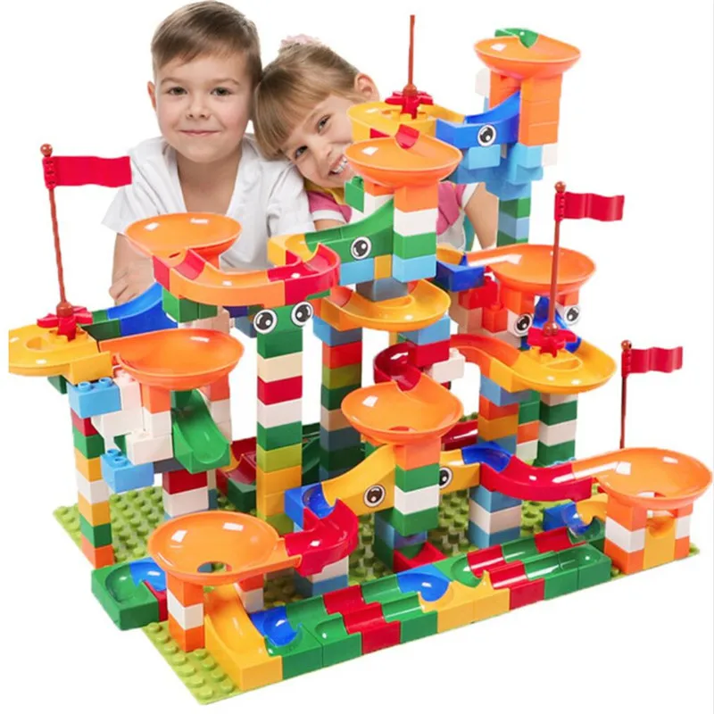 

74-296 шт., Детский конструктор «Marble Race Run»