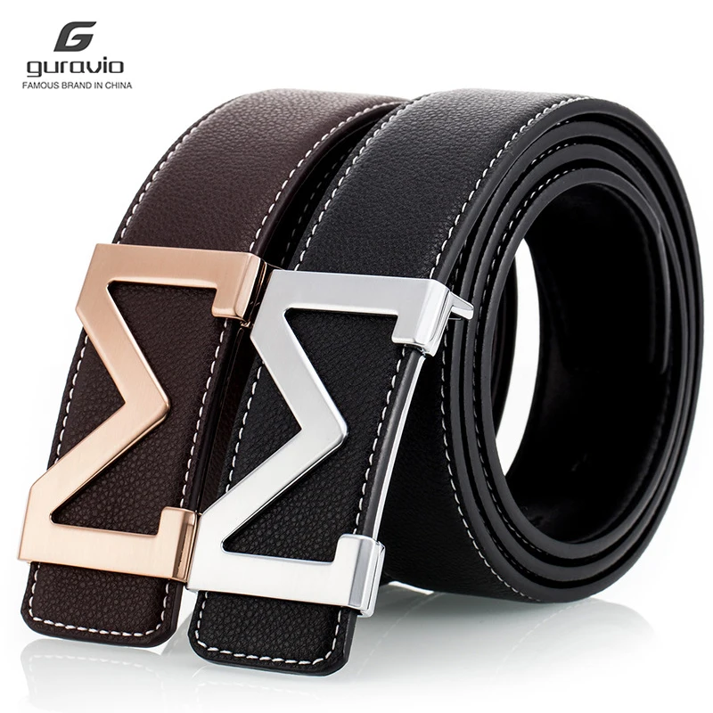 Fashion M Letter Buckle Belt Men's Designer Casual Luxury Brand 3.8 Cm Wide Leather Men's Belt Casual Ceinture Homme