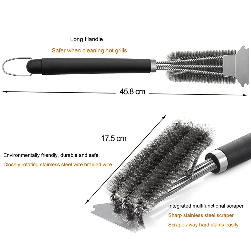 Набор для барбекю и гриля чистящая щетка из нержавеющей стали кухонные