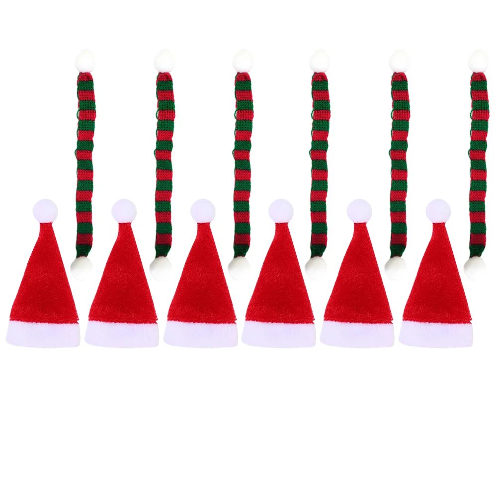 

Рождественская мини-шляпа Рождественский шарф Diy Декор вязаные рождественские аксессуары орнамент Санта держатель для бутылки держатели в...