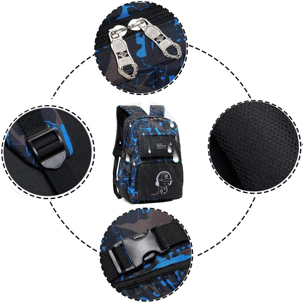 boys backpack for kids Luminous camo School Bags for girls Bookbag and Sling Bag Set