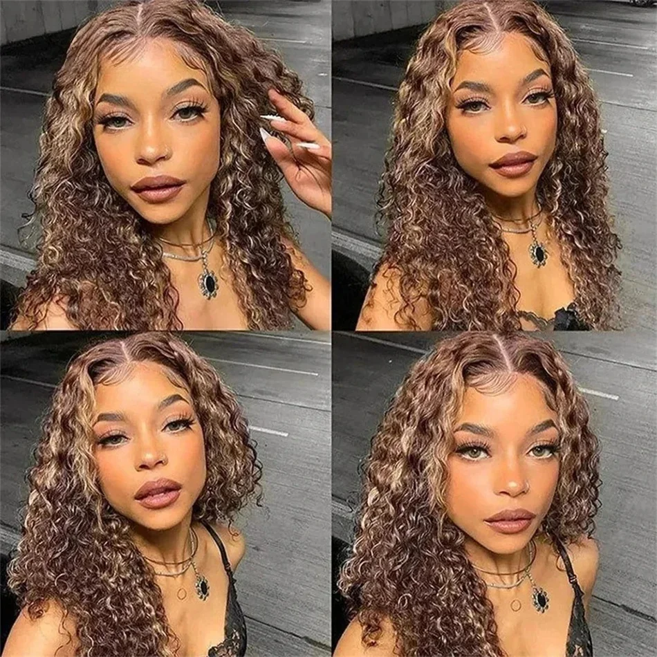 Короткий парик Боб 13x4 парики из натуральных волос на кружеве спереди вьющийся