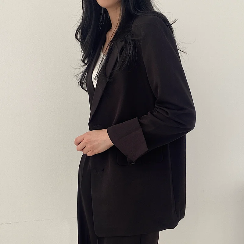 Костюм-двойка женский офисный из блейзера и брюк с высокой талией | Женская