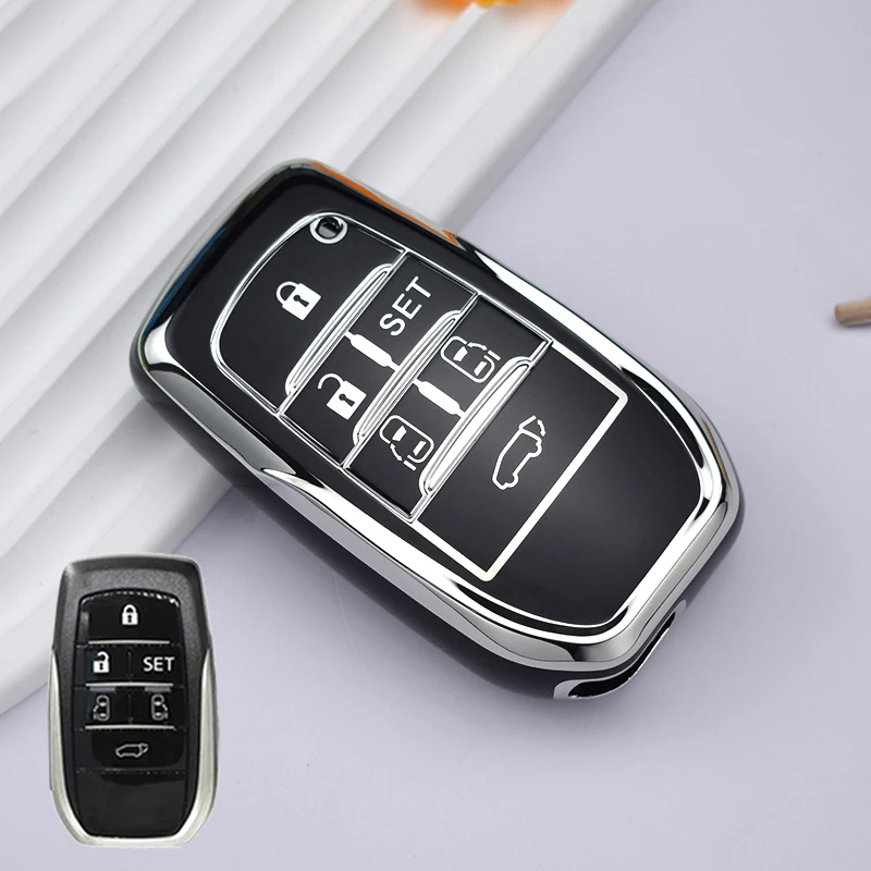 

Чехол для автомобильного ключа из ТПУ для Toyota Vellfire Alphard 30 Series 2 Voxy Noah Esquire Harrier Previa 5, 6-кнопочный брелок, аксессуары