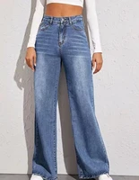 vintage jeans woman high waist wide leg denim blue streetwear quality 2022 fashion harajuku straight pants
