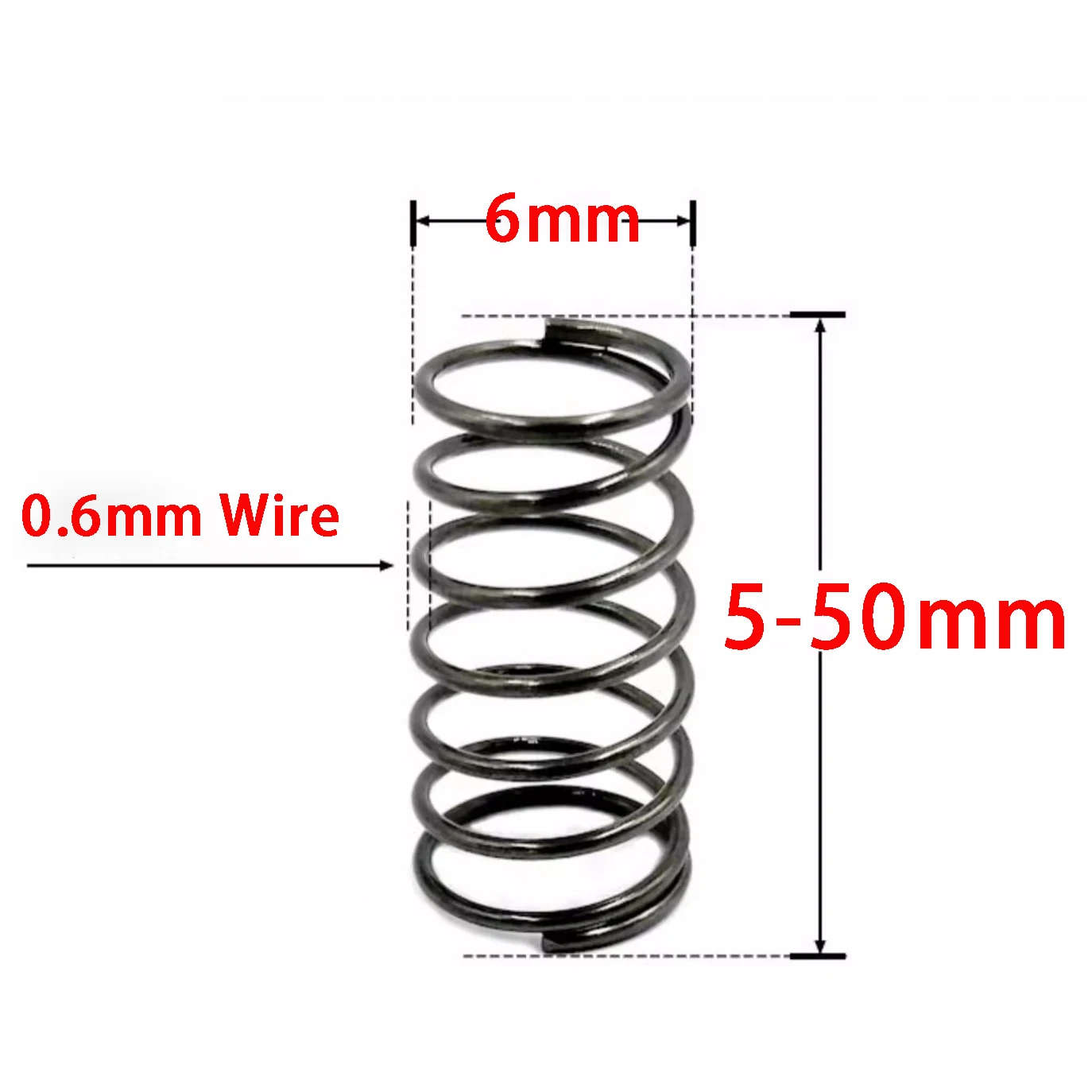 

10PCS 65Mn Wire Diameter 0.6mm Cylidrical Coil Small Compression Spring Return Compressed Springs Release Pressure Spring Steel