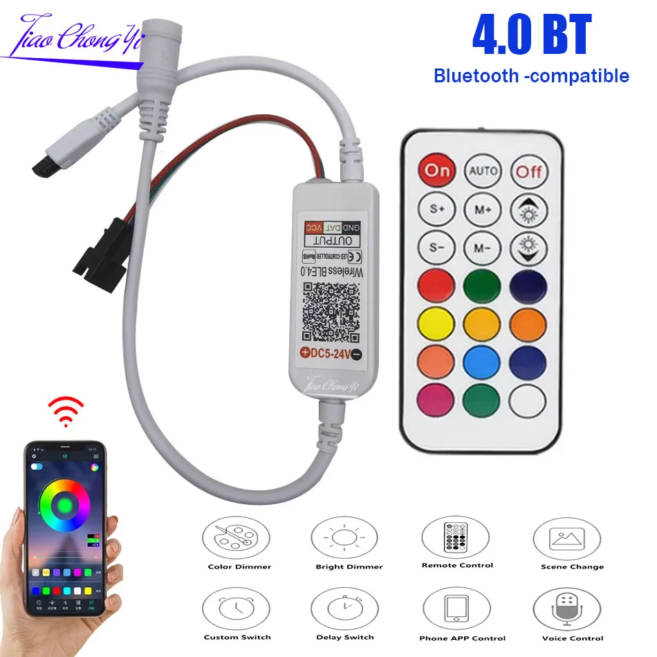 21Key IR Remote Wireless controller Bluetooth-compatible Smart APP control DC8-24V For WS2811 WS2812 RGB LED stirp Module |