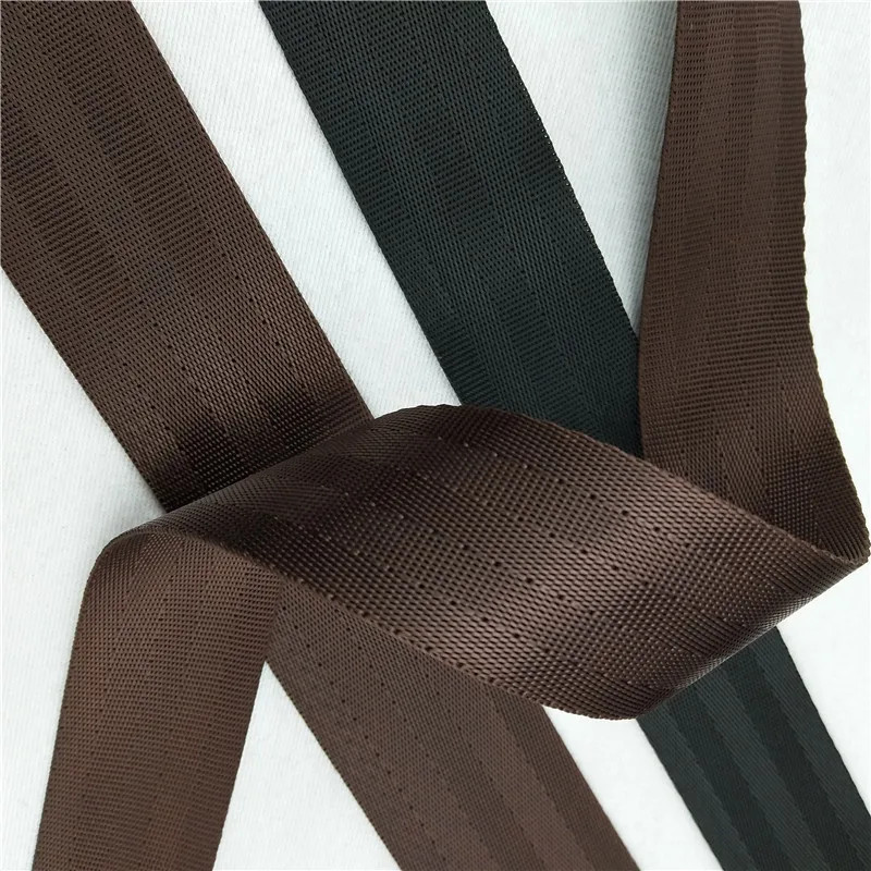 

50 Yards Black Coffee Twill Webbing 20mm/25mm/32mm/38mm/50mm 1.35mm Thickness Polyester Durable Webbing Tape For Backpack Strap
