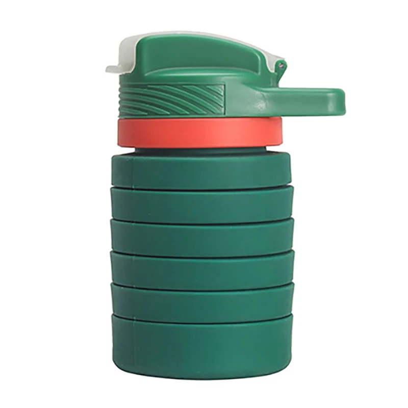 

Collapsible Water Bottle Reusable 550Ml Silicone Foldable Water Bottles For Gym Camping Hiking Travel Sports