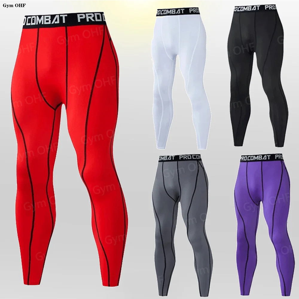 

Men's Lycra Compression Pants Cycling Running Basketball Soccer Elasticity Sweatpants Fitness Tights Legging Trousers Rash Guard