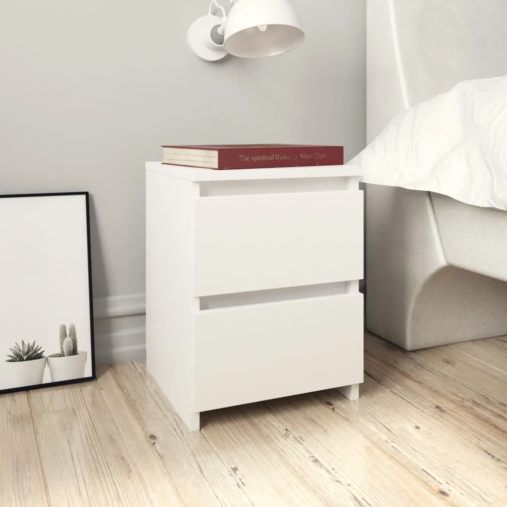 

2 pcs Bedside Cabinet, Chipboard Nightstands, Side Table, Bedrooms Furniture White 30x30x40 cm