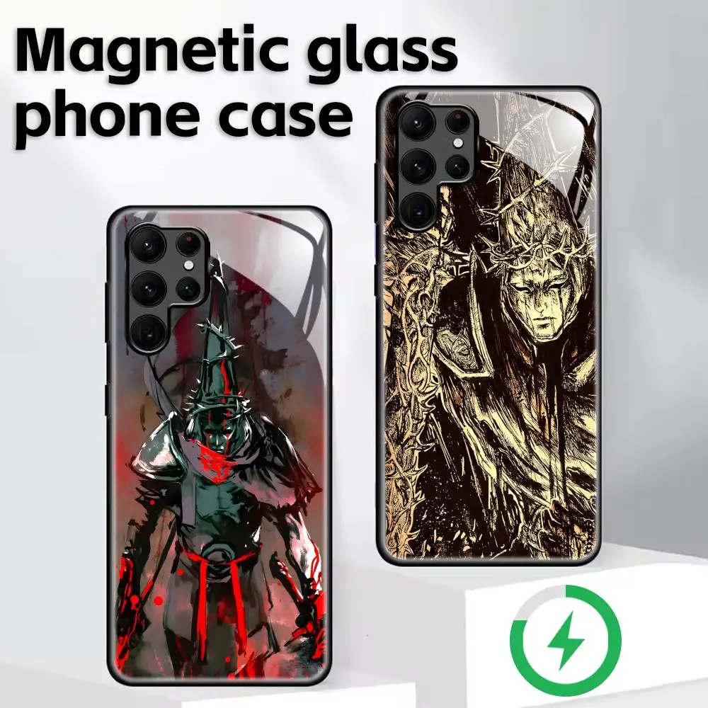 Фото Чехол для телефона Samsung S26 S25 S24 S23 S22 S21 Plus Ultra Note20 Blasphemy Glass Magnetic Case №1