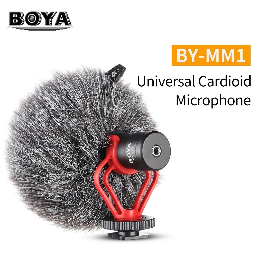 

BOYA BY-MM1 Microphone Cardioid Shotgun for iPhone Android Smartphone Canon Nikon Sony DSLR Camera Consumer Camcorder PC Mic