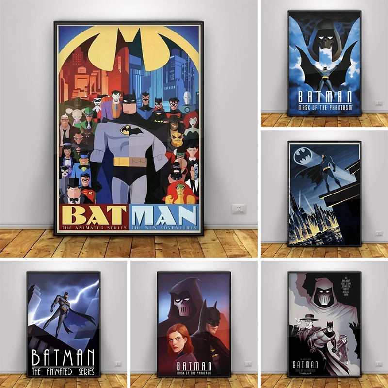 

Superhero Batman Anime Movie Comics Retro Poster Print Abstract Character Canvas Painting Wall Art Picture Boys Room Home Decor