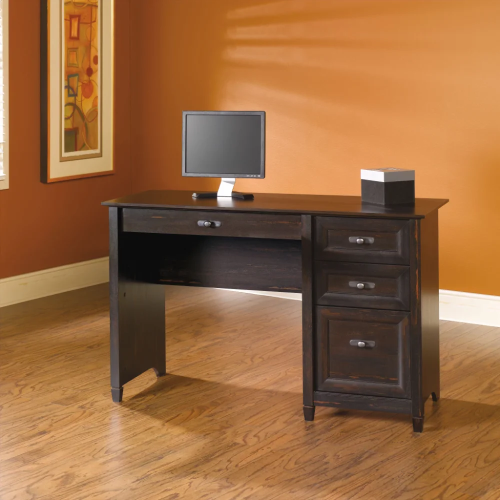 

Sauder New Cottage Desk, Antiqued Black Paint Finish computer desk desk table white desk with drawers