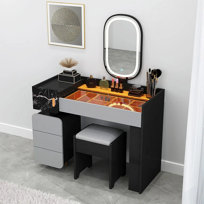 

Nordic Bedroom Dressing Table Drawer Classic Luxury Woman Dressing Table Container Light Led Tocador Maquillaje Home Furniture