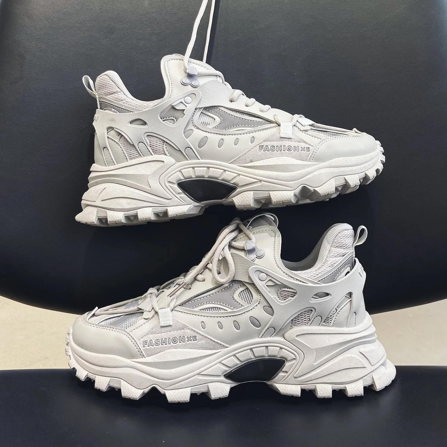 Высокие модные кроссовки RASMEUP мужские повседневная обувь на толстой подошве