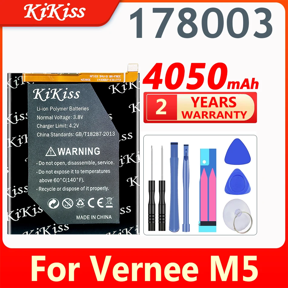 

Сменный аккумулятор KiKiss 178003 4050 мАч для Vernee M5 178003 VerneeM5, аккумулятор большой мощности