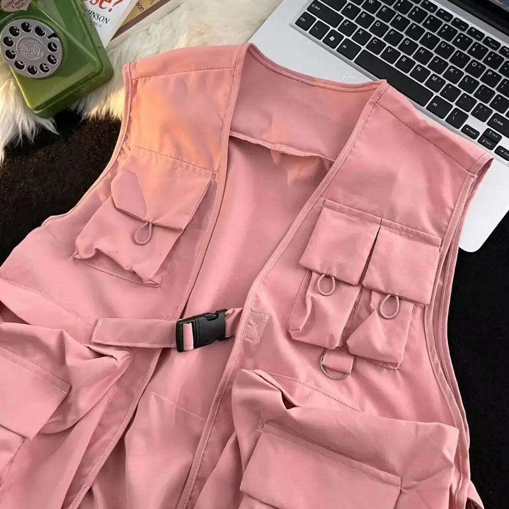 

Жилет мужской/женский однотонный с множеством карманов и пряжкой