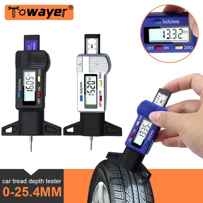 

Digital Car Tyre Tire Tread Depth Gauge Meter For Safe AutoTyre Tread Monitoring Tyre Wear Detection Measure Caliper Instrument