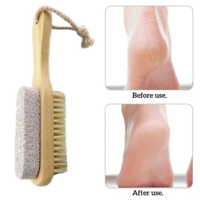 

Double Sided Dead Skin Remover Wood Handle Foot Dead Skin Grinding Scrubbing Tools Nail Art Accessories Heel Exfoliating Cuticle
