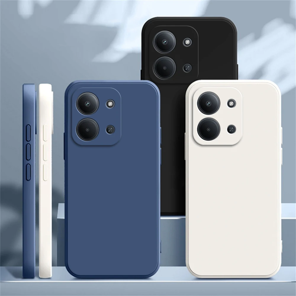 Фото Чехол для телефона с защитой объектива для Redmi 15 15C 4G 5G, мягкий, ударопрочный, из жидкого силикона, простой, с прямыми краями, классическая задняя крышка №2