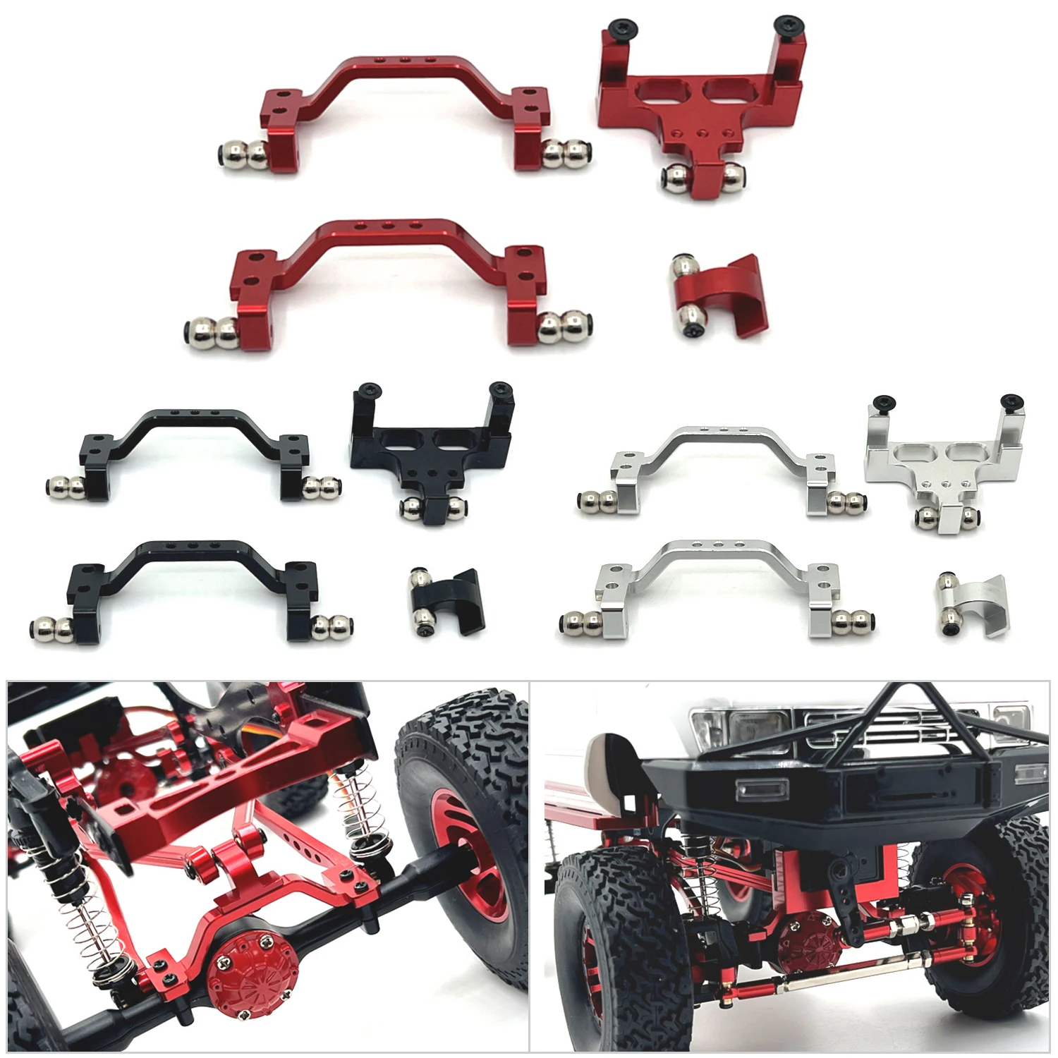 Фото Металлическое переднее и заднее крепление для WPL 1/16 C64 Toyota Hairakkusu №1