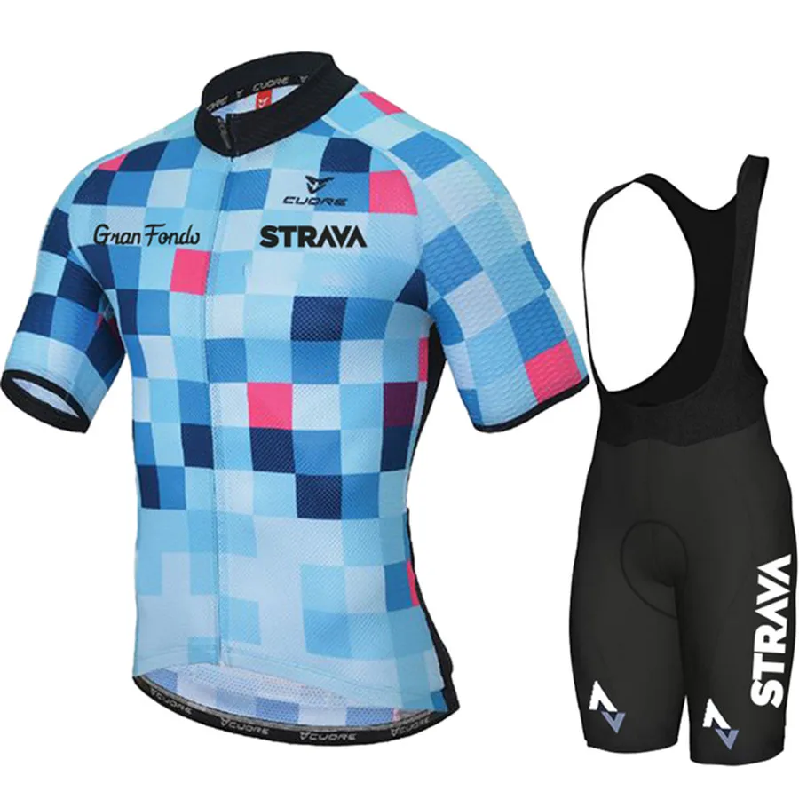 

STRAVA 2022 Summer Cycling Jersey Set classic MTB Cycling Bib Shorts Kit Reflective Custom Bike Clothes Bicycle Clothing Maillot