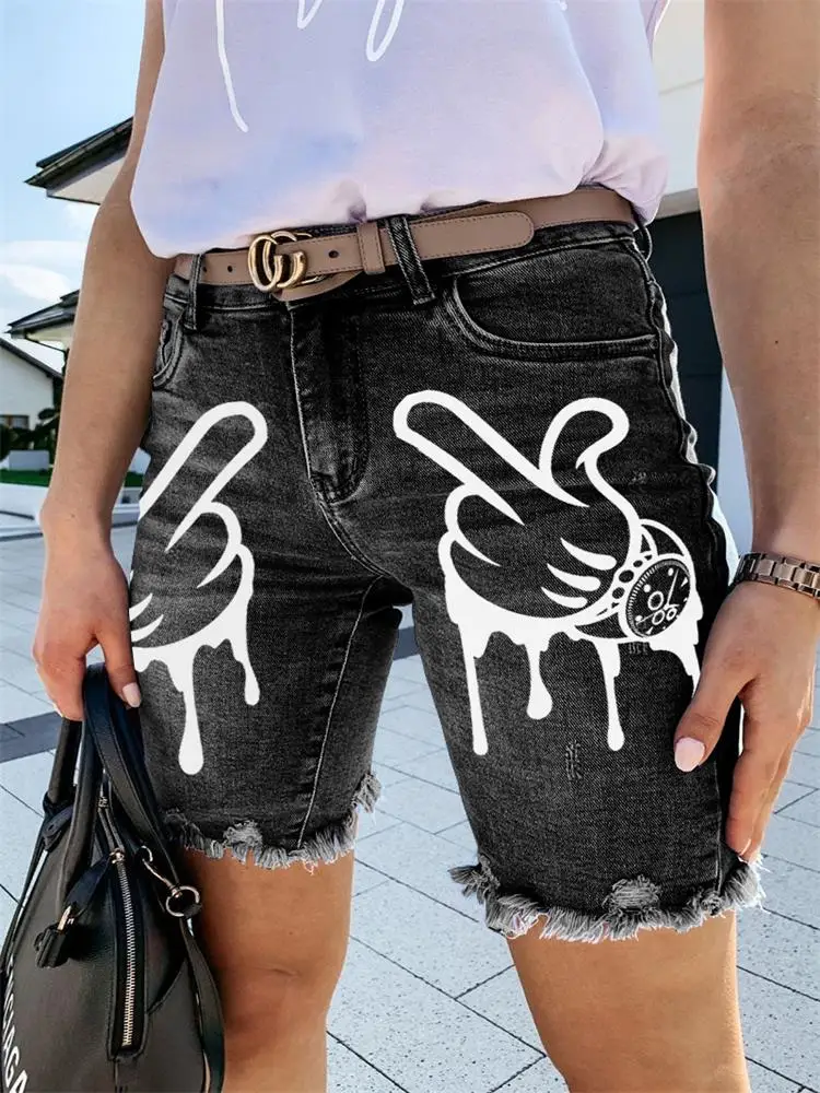 Женские джинсовые шорты Новинка лета 2024 модные повседневные джинсы большого