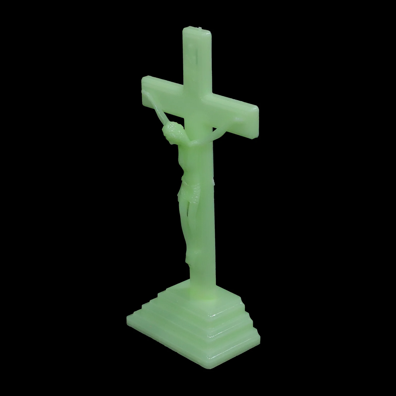 

Cross Crucifix Statue Prop Photo Figurine Ornament Jesus Desktop Decoration Craft Religious Church Decorative Tabletop Adornment
