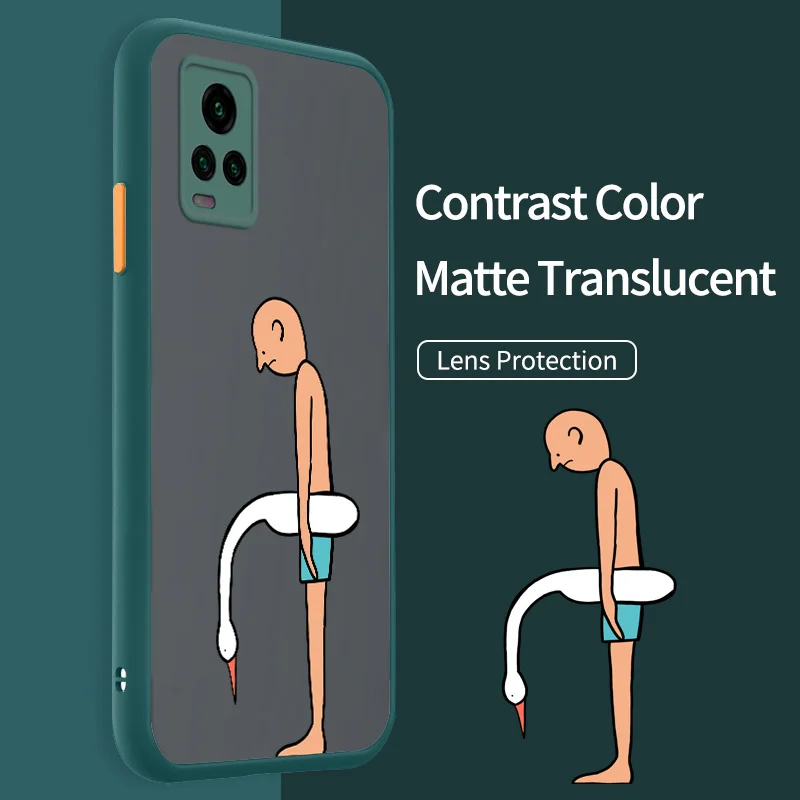 

Translucent Matte Phone Case for vivo V 20 Pro SE 21 21E 23E 4G 5G 25 Pro 5G 5 Plus S7 S7T S10E Y70 Y73 X9 A Downcast Man Case