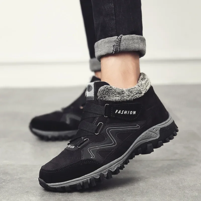 

Женские нескользящие зимние ботинки, зимние теплые водонепроницаемые Нескользящие ботильоны с меховой подкладкой, мужские повседневные кроссовки