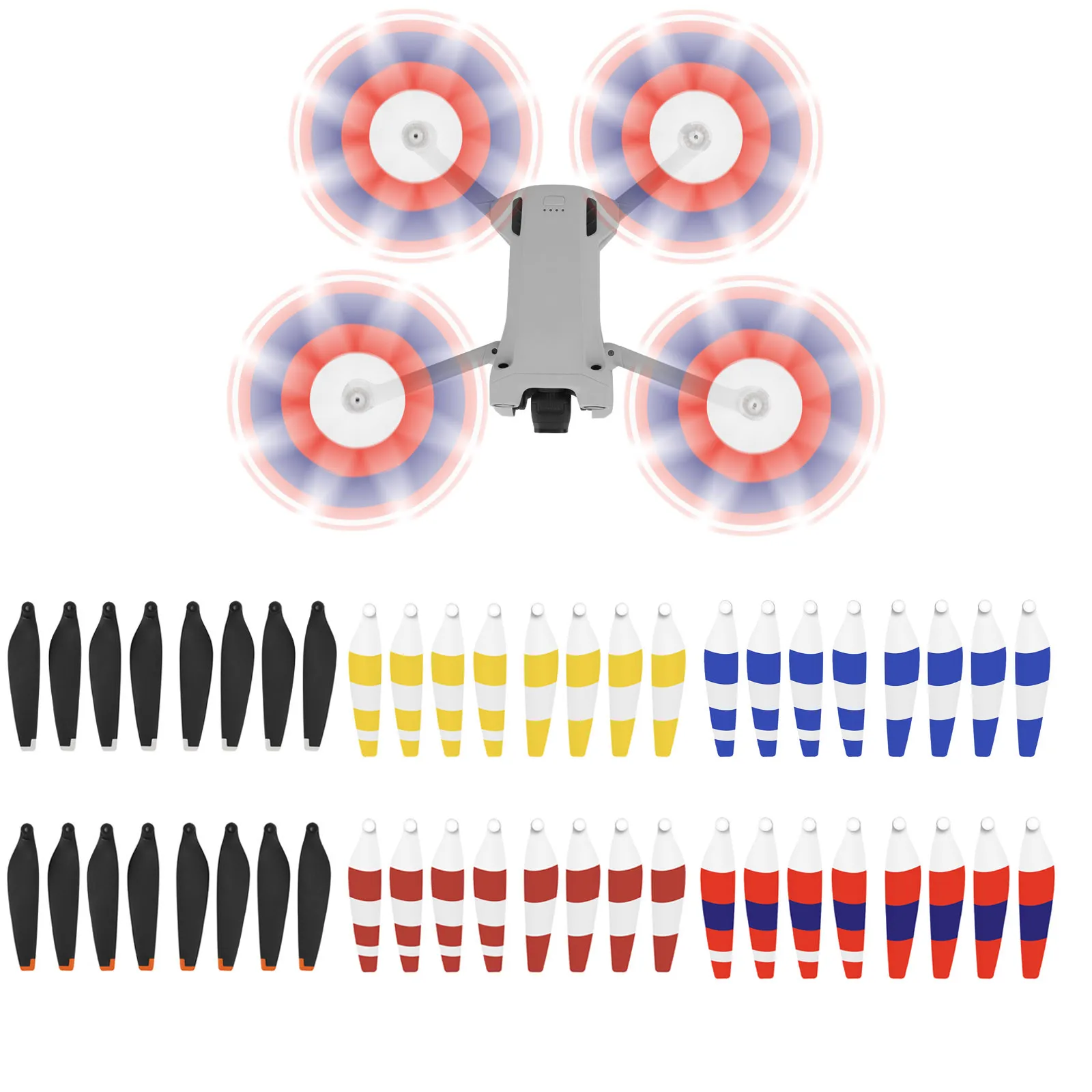 9 Pieces Multi Coloured Propellers Low Noise And Blade Accessories Suitable For DJI Mini 3 Pro Drones Blade Accessory Wing New