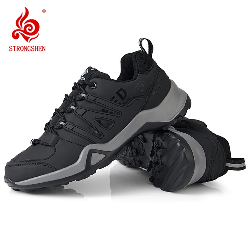 STRONGSHEN Men's Hiking Shoes Outdoor Waterproof Non-slip Trekking Climbing Hunting Tactical Sneakers Wear-resistant Sport Shoes