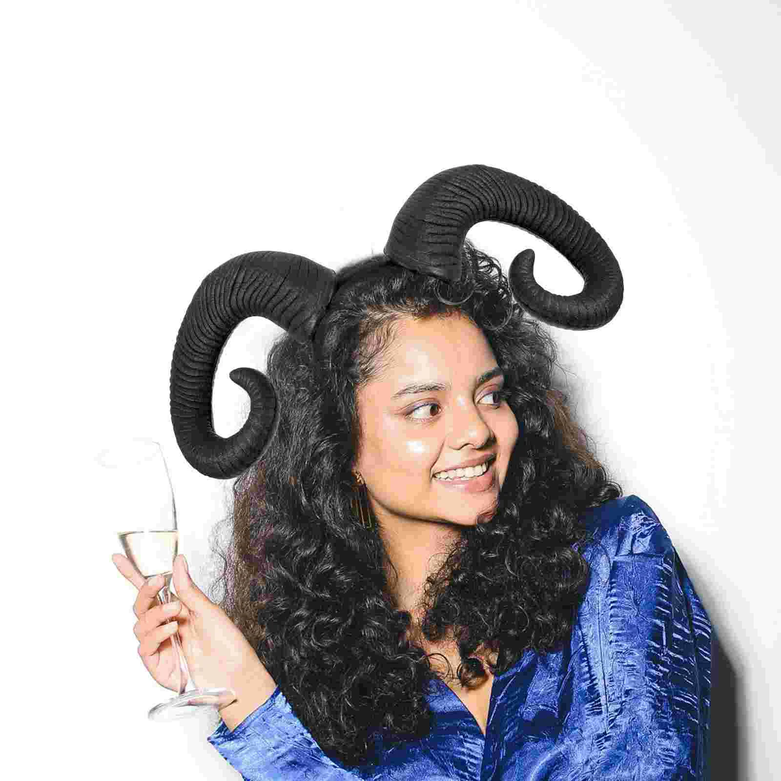 Повязка на голову Хэллоуин детский обруч для макияжа рог 23x20 см креативная