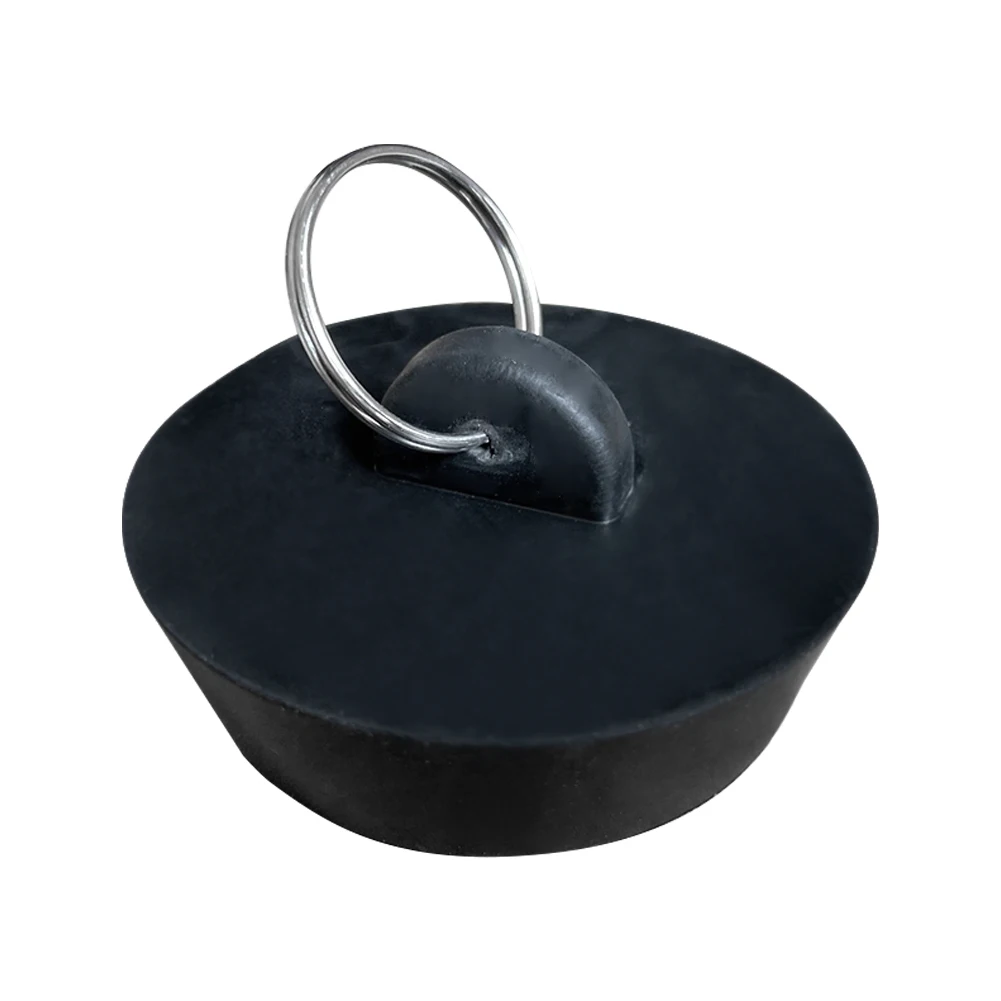 

2pcs Garbage Kitchen Sink Washroom Hotel For Bathtub Home Water Stopper Drain Plug Round Durable With Pull Ring Rubber Laundry