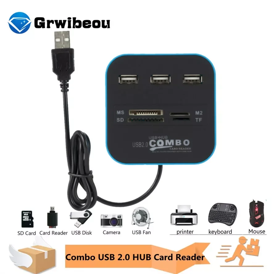 

Устройство для чтения Micro-карт Grwibeou, USB 2,0, 3 порта