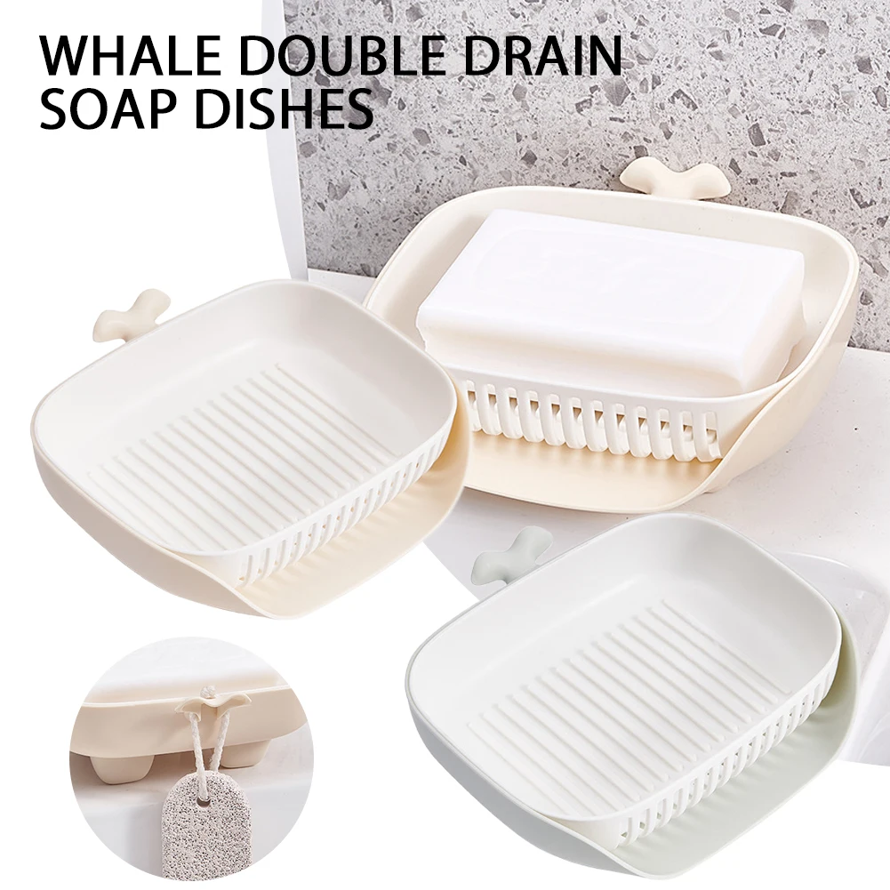 

Soap Dishes Portable Whales Shaped Shower Soap Holder Box Draining Tray Fashion Soap Dish for Shower Kitchen Dispenser Soap Rack