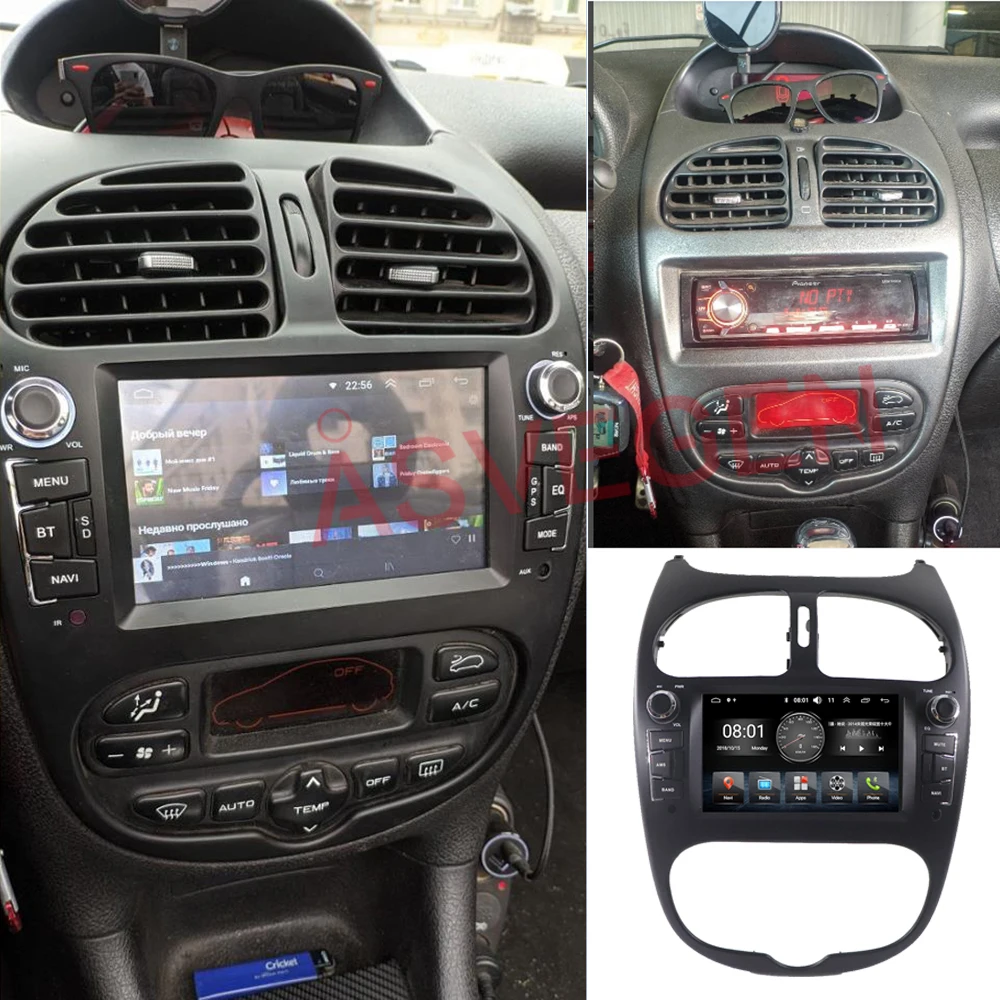 Android 10 автомобильный мультимедийный плеер для Peugeot 206 Ram 64G GPS-навигация BT с