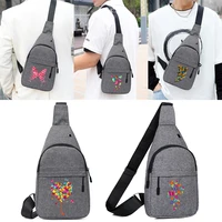 butterfly print chest bags fashion men shoulder bag women sling crossbody bag for male 2022 new casual handbags travel phone bag