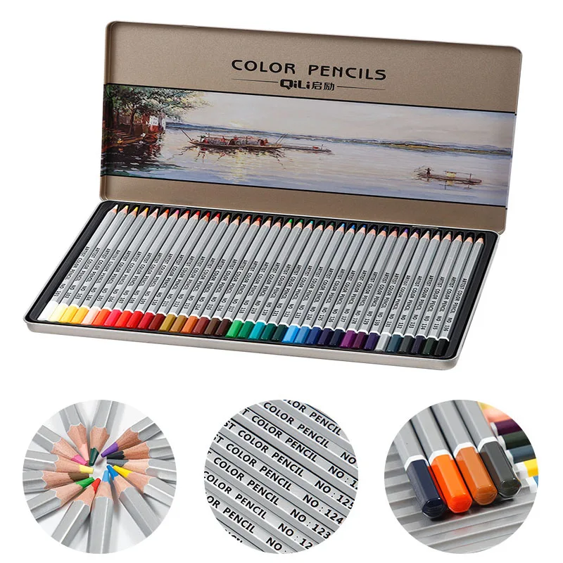 

36 Color Pencil Iron Boxed Student Children's Sketch Comic Design Special Basswood Brush School Art Stationery