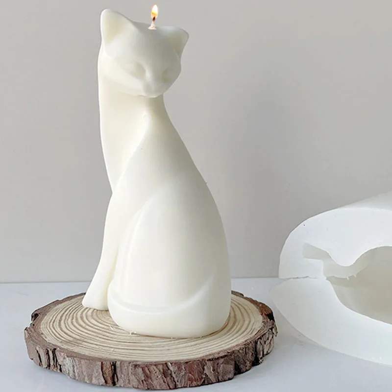 

Animal-shaped Kitten Squatting Cat-shaped Candle Silicone Mold Home Decor DIY Scented Candle Supplies Plaster Handmade Soap Mold
