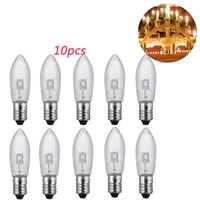 10pcspack e10 led replacement bulb top candle fairy christmas light lamp 10v 55v ac warm white christmas home decoration