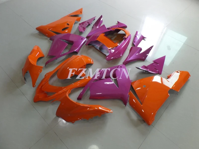 

Новый стиль обтекатели ABS JP комплект подходит для Kawasaki Ninja ZX-10R ZX10R 2004 2005 04 05 Комплект кузова розовый оранжевый