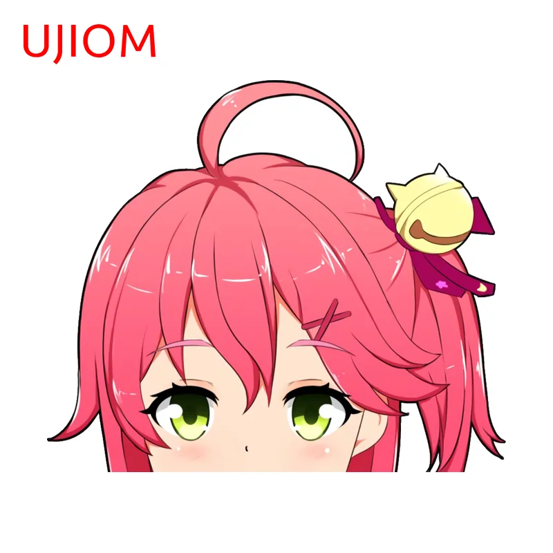 Фото Наклейка на стену UJIOM Hololive Sakura Miko Flipping The Bird, популярная, привлекательная, устойчивая к царапинам, виниловая наклейка для шкафа, прихожей №3