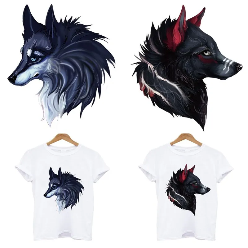 

appliquews thermo stickers on clothes transfer fusible clothing custom patch Wolf Totem stripes iron on heat-sensitive Patches