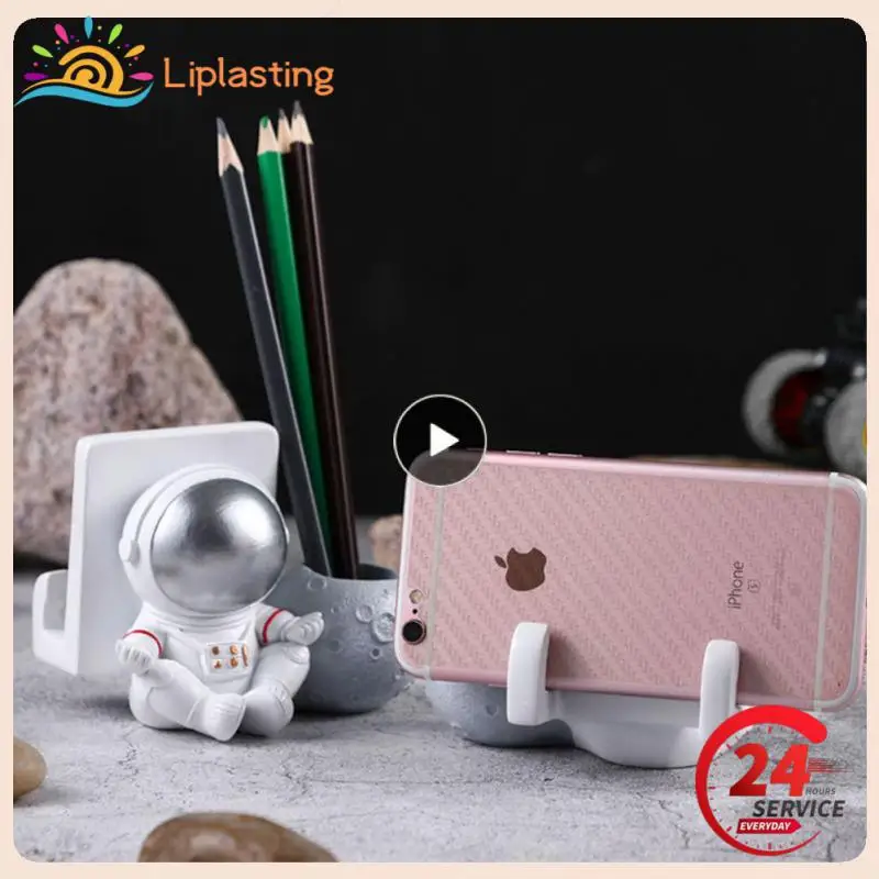 

Cute Astronaut Ornaments Lunar Models Resin Sculpture Crafts Phone/Pen Holder Desktop Storage Living Room Decorative Statue Toys